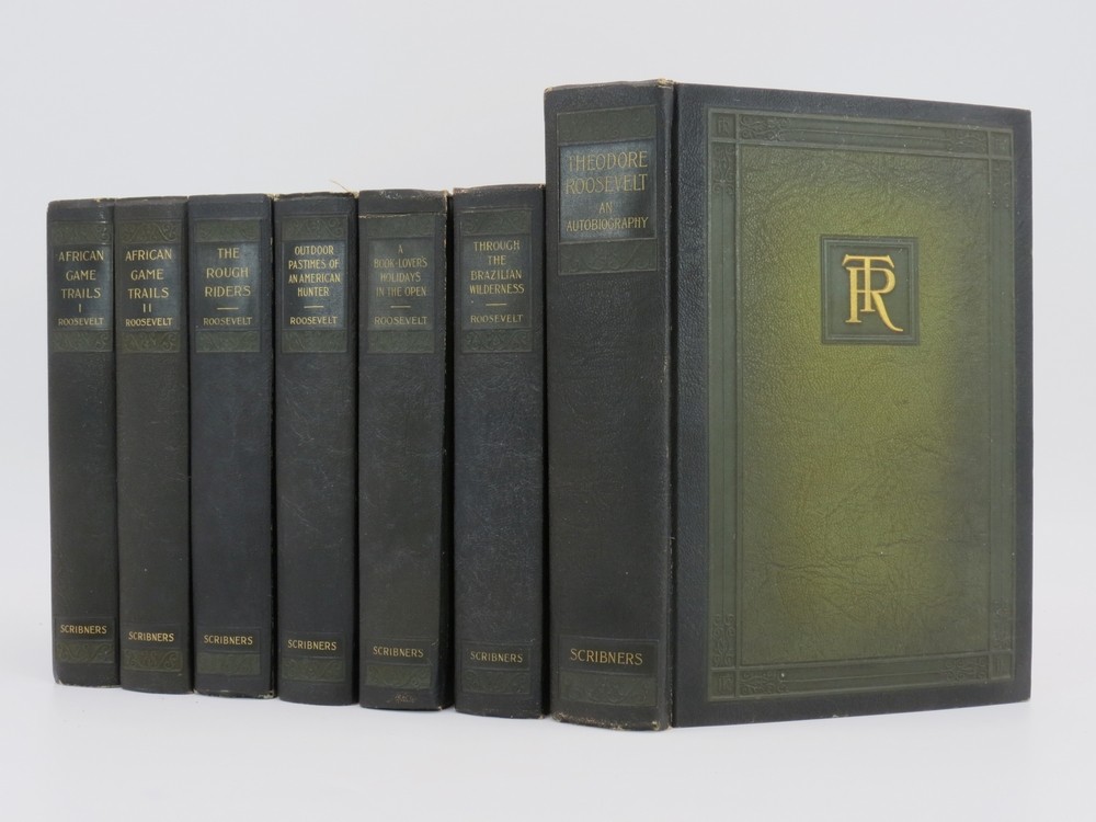 THE WORKS OF THEODORE ROOSEVELT An Autobiography; African Game Trails 1 & 2; through the Brazilian Wilderness; the Rough Riders; Outdoor Pastimes of an American Hunter; the Book-Lover's Holidays in the Open
