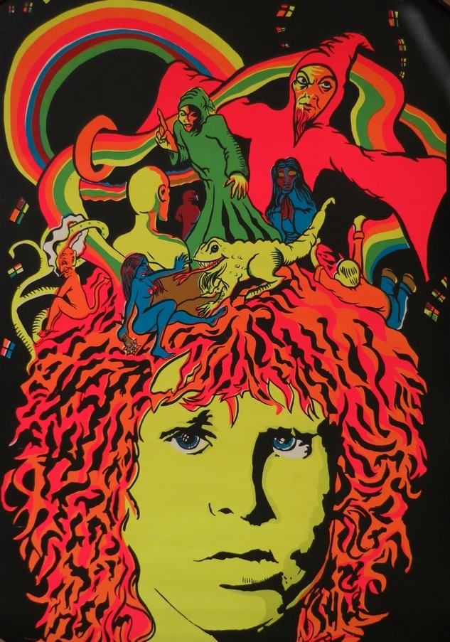 DOORS JIM MORRISON ORIGINAL 1970 DOOR OF ENCHANTMENT BLACKLIGHT POSTER