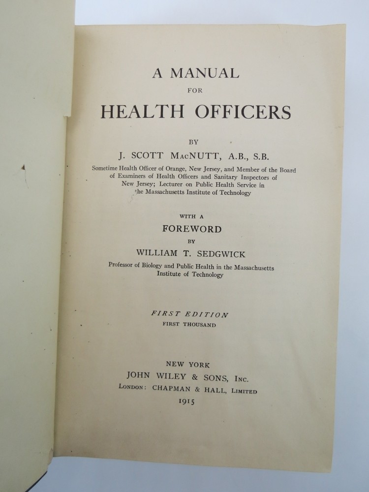 A MANUAL FOR HEALTH OFFICERS