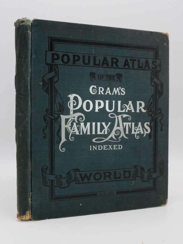 CRAM'S POPULAR FAMILY ATLAS OF THE UNITED STATES AND WORLD. INDEXED. New Government Census and Statistics of 1901