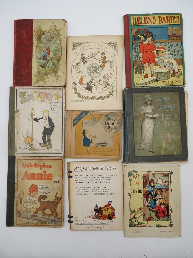 16 ANTIQUE VICTORIAN CHILDREN'S BOOKS WITH CHROMOLITHOGRAPH COVERS