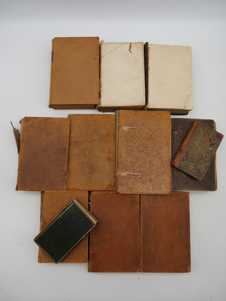 12 ANTIQUARIAN LEATHER BOUND BOOKS COLLECTION LOT