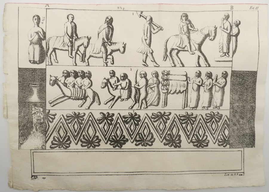 19TH C. LITHOGRAPH 17TH CENTURY PROCESSIONAL RELIEF