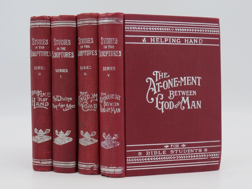 STUDIES IN THE SCRIPTURES (4 VOLUME SET) Series 1. Divine Plan of the Ages; 2. Time is At Hand; 3, Thy Kingdom Come; 5. the At-One-Ment between God and Man