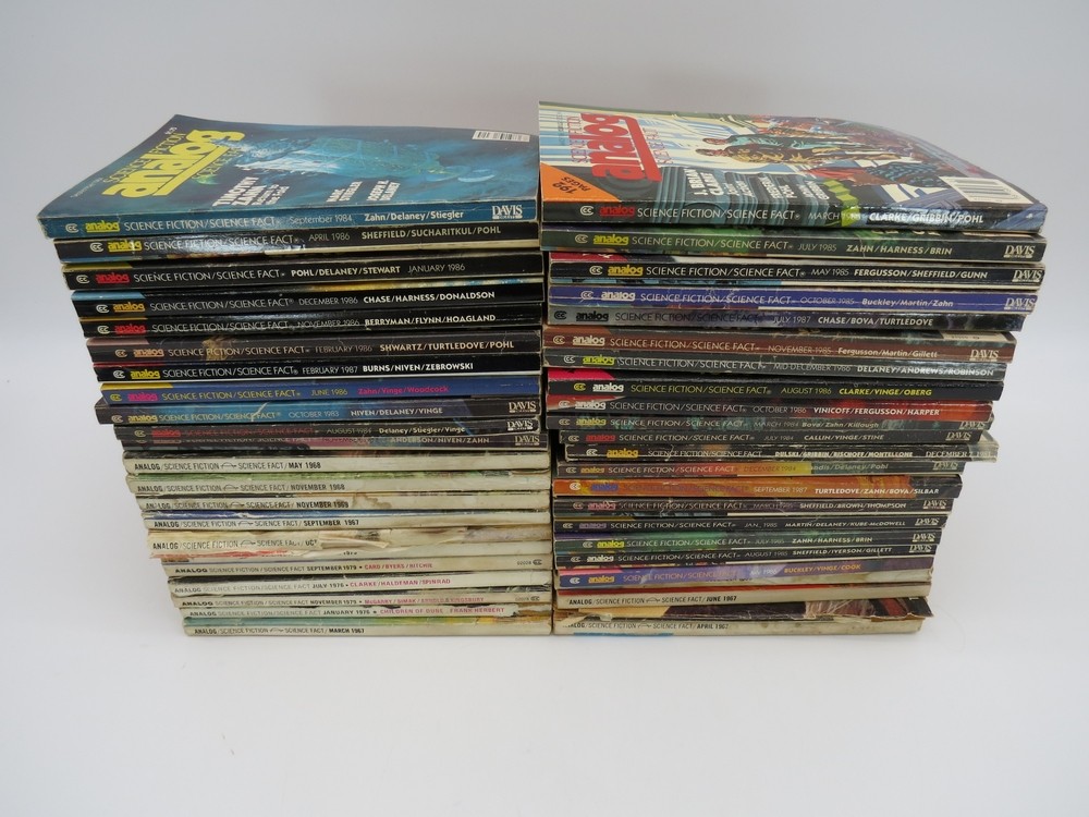 45 VINTAGE 1967-1987 ANALOG SCIENCE FICTION FACT PAPERBACKS COLLECTION