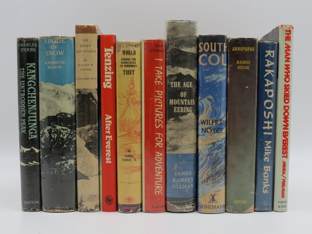 11 VINTAGE MOUNTAINEERING MOUTAIN CLIMBING ADVENTURE BOOKS