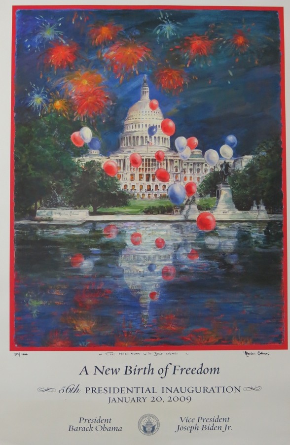 56TH PRESIDENTIAL INAUGURATION BARACK OBAMA POSTER SIGNED & NUMBERED MARLENE COLUCCI