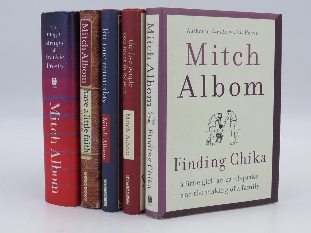 4 TITLES SIGNED BY AUTHOR PLUS 5TH UNSIGNED BOOK The Five People You Meet in Heaven; for One More Day; the Magic Strings of Frankie Presto; Have a Little Faith