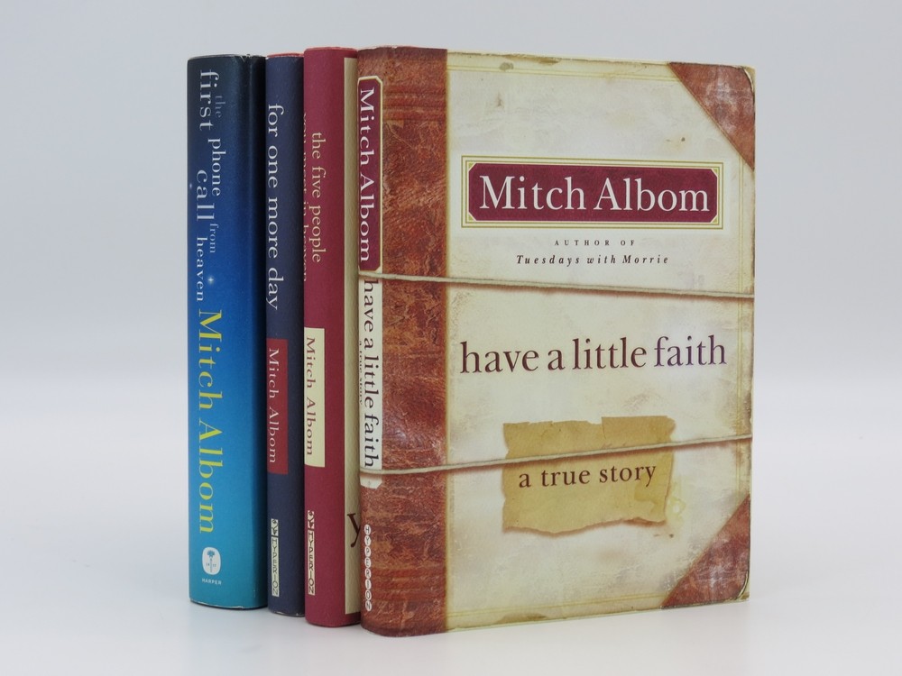4 TITLES SIGNED BY AUTHOR The Five People You Meet in Heaven; for One More Day; the First Phone Call from Heaven; Have a Little Faith