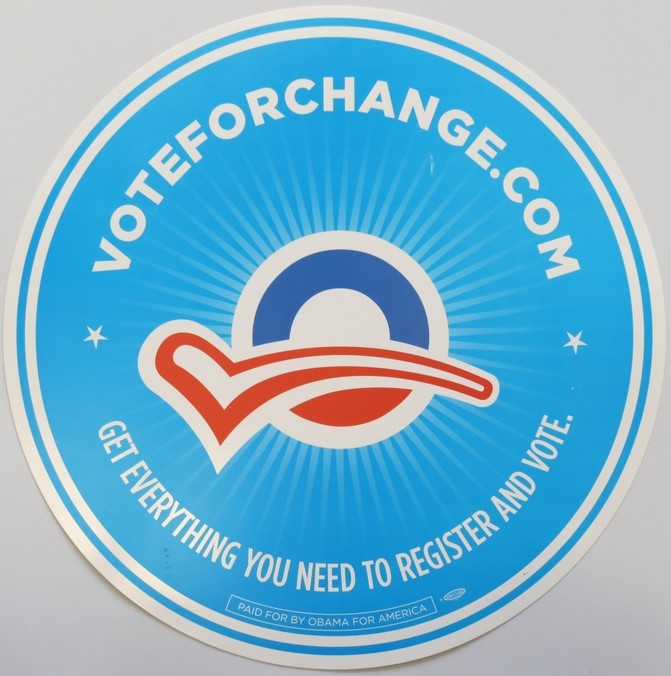 BARACK OBAMA VOTE FOR CHANGE 12.75