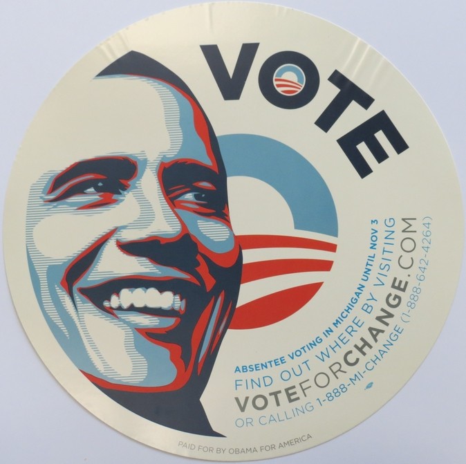 BARACK OBAMA VOTE FOR CHANGE SHEPARD FAIREY 12.75