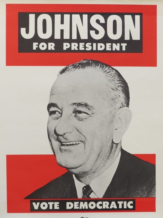 LYNDON B. JOHNSON FOR PRESIDENT 1964 WINDOW SIGN 9