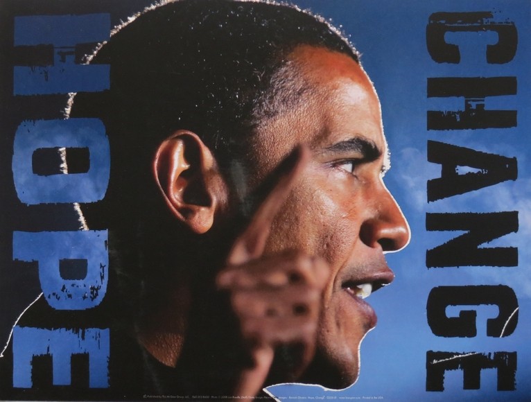 BARACK OBAMA PRESIDENTIAL CAMPAIGN HOPE CHANGE 2008 SIGN POSTER 16