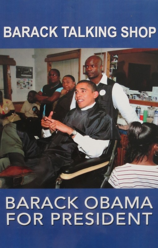 BARACK OBAMA TALKING SHOP BARBER PRESIDENTIAL CAMPAIGN 2008 SIGN POSTER 17