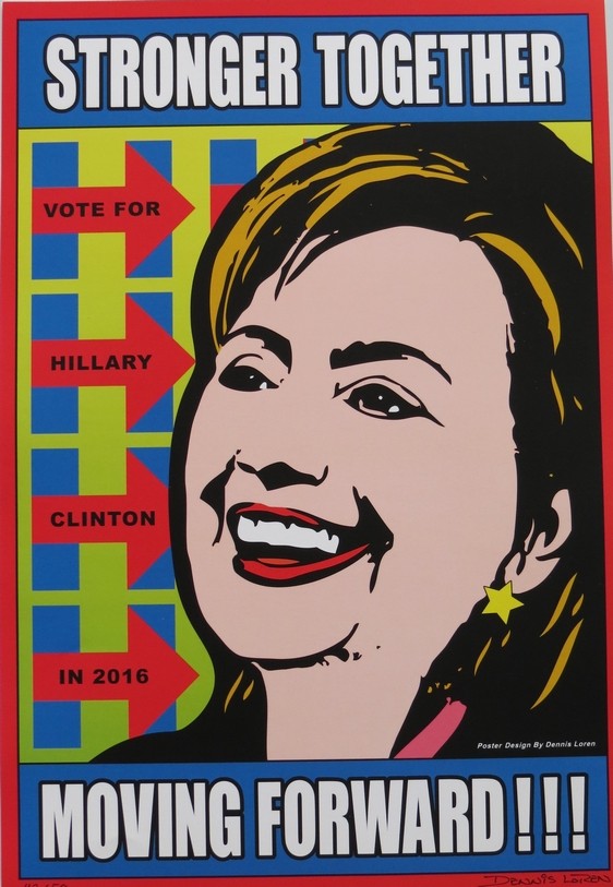 HILLARY CLINTON PRESIDENTIAL CAMPAIGN STRONGER TOGETHER 2015 SIGN POSTER 18