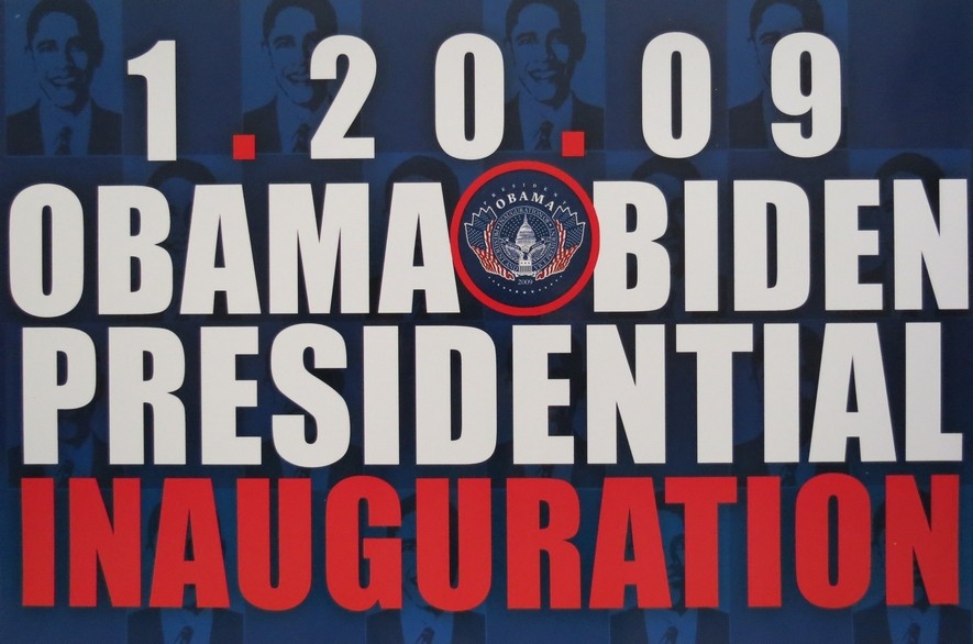 RARE BARACK OBAMA JOE BIDEN 2009 PRESIDENTIAL INAUGURATION SIGN POSTER 18