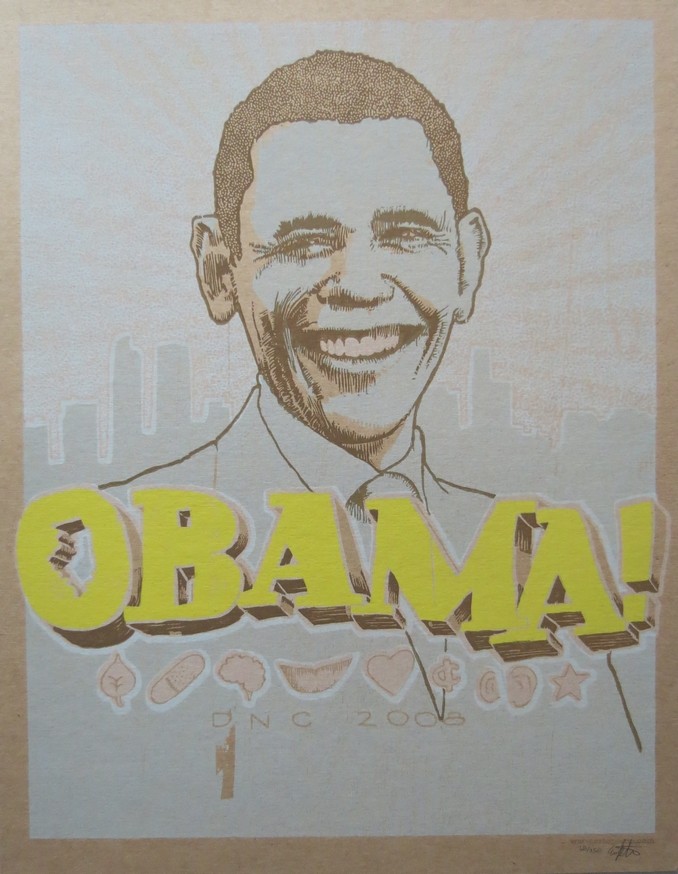 BARACK OBAMA DNC 2008 PRESIDENTIAL CAMPAIGN SIGN POSTER 21