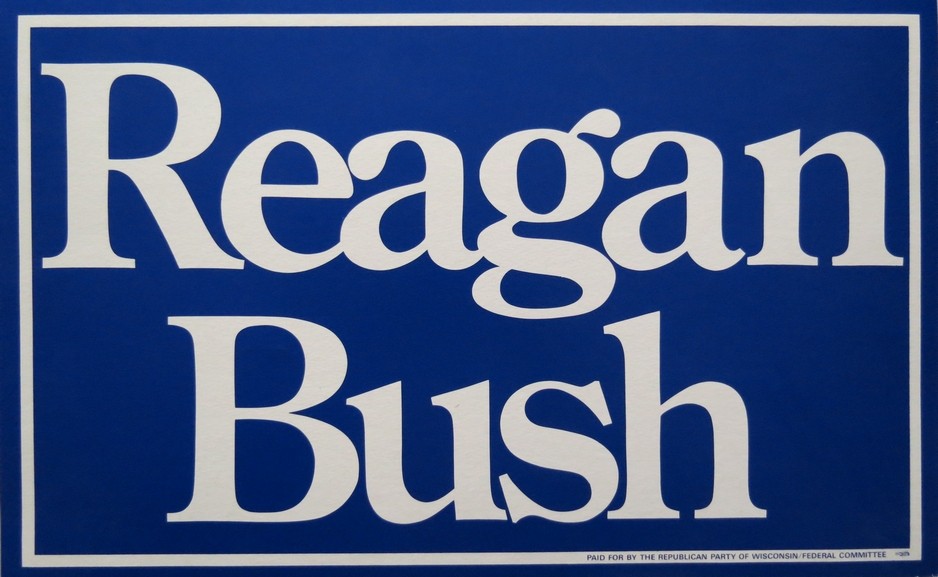 RONALD REAGAN GEORGE BUSH 1984 PRESIDENTIAL CAMPAIGN SIGN POSTER 22