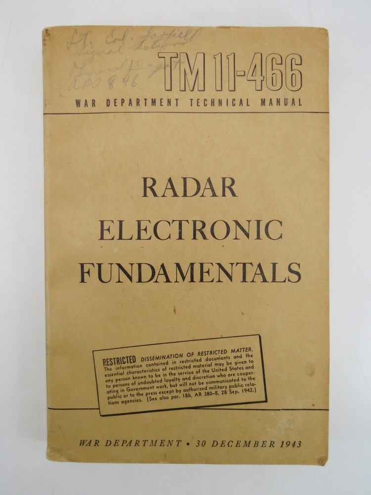 WAR DEPARTMENT TECHNICAL MANUAL TM 11-466 RADAR ELECTRONIC FUNDAMENTALS