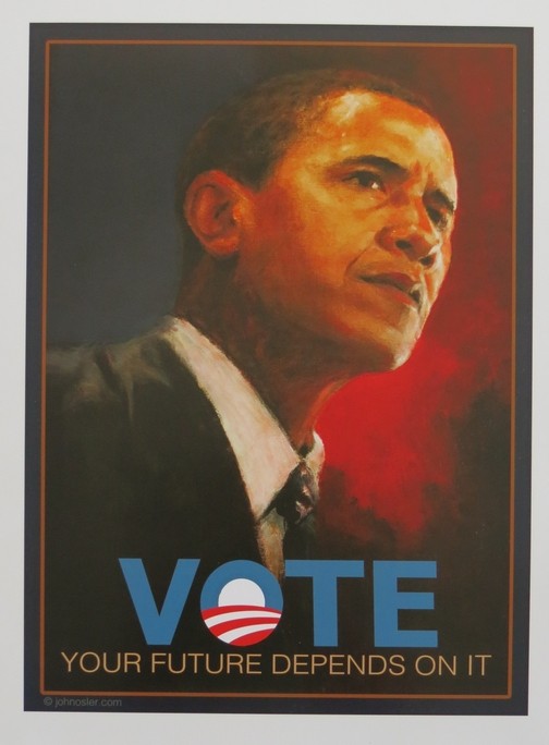 RARE BARACK OBAMA VOTE LITHOGRAPH POSTER BY JOHN OSLER 24