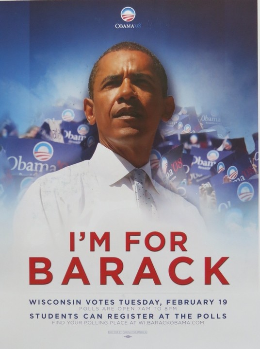 I'M FOR BARACK OBAMA WISCONSIN STUDENTS REGISTER TO VOTE POSTER 25