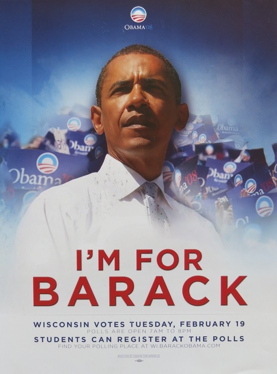 I'M FOR BARACK OBAMA WISCONSIN STUDENTS REGISTER TO VOTE POSTER 25