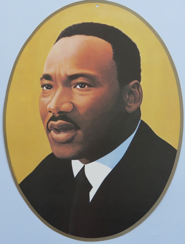RARE 1987 MARTIN LUTHER KING, JR. OVAL DOUBLE-SIDED CEILING DANGLING POSTER 25