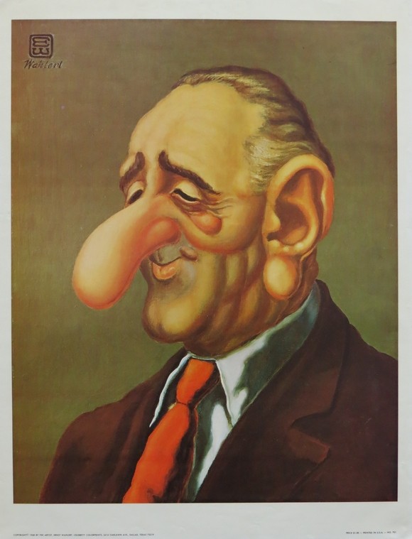 1968 LYNDON B. JOHNSON CARICATURE POSTER BY ERNST WAHLERT 24