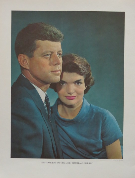 VINTAGE JOHN AND JACQUELINE KENNEDY PORTRAIT BY YOUSUF KARSH LITHOGRAPH PRINT 22