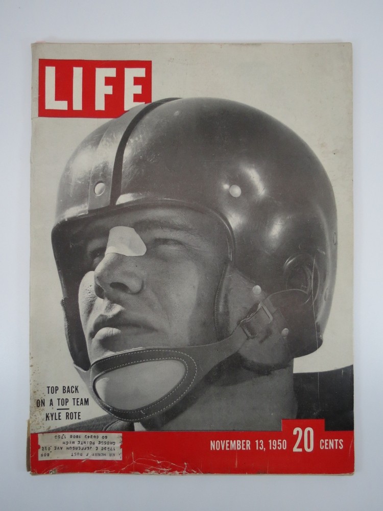 LIFE MAGAZINE - NOVEMBER 13, 1950 (KYLE ROTE TOP BACK ON A TOP TEAM COVER)