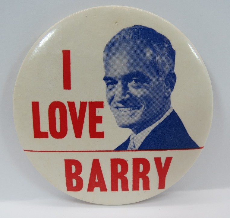 I LOVE BARRY GOLDWATER PRESIDENTIAL CAMPAIGN BUTTON 3