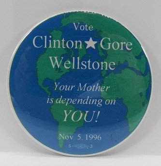 VOTE CLINTON GORE WELLSTONE YOUR MOTHER DEPENDING ON YOU 1996 BUTTON 3
