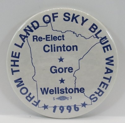 CLINTON GORE WELLSTONE FROM LAND OF SKY BLUE WATERS 1996 BUTTON 3