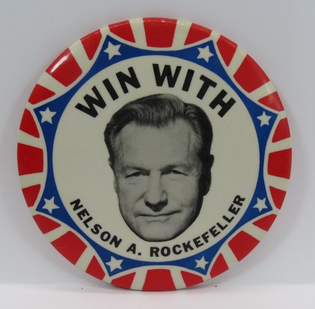 WIN WITH NELSON A ROCKEFELLER 1968 PRESIDENTIAL CAMPAIGN BUTTON 4