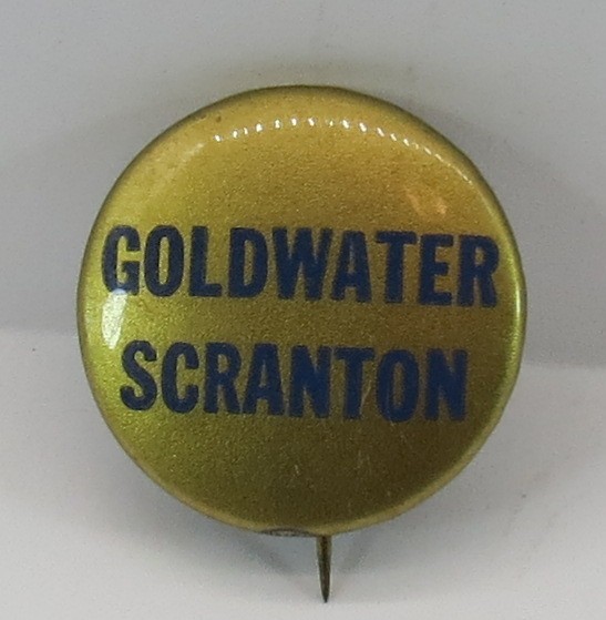 BARRY GOLDWATER SCRANTON PRESIDENTIAL CAMPAIGN BUTTON 1