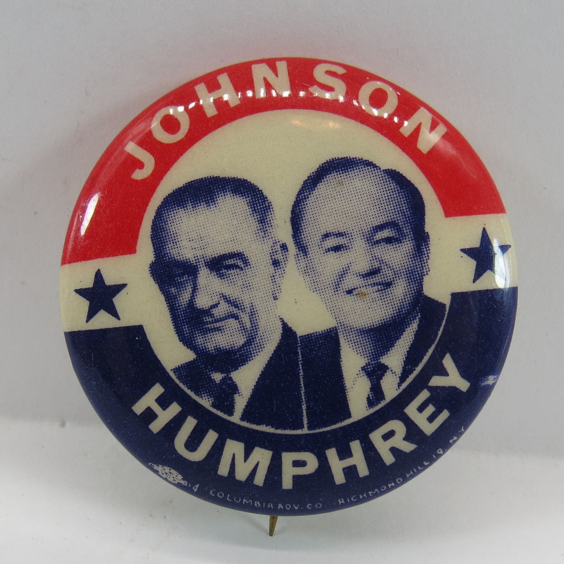 LYNDON JOHNSON & HERBERT HUMPHREY 1964 CAMPAIGN BUTTON 1.25