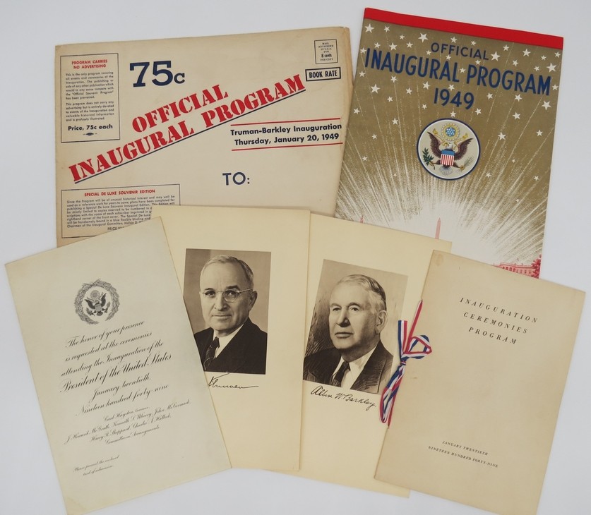 HARRY S. TRUMAN & ALBEN W BARKLEY 1949 INAUGURATION COLLECTION