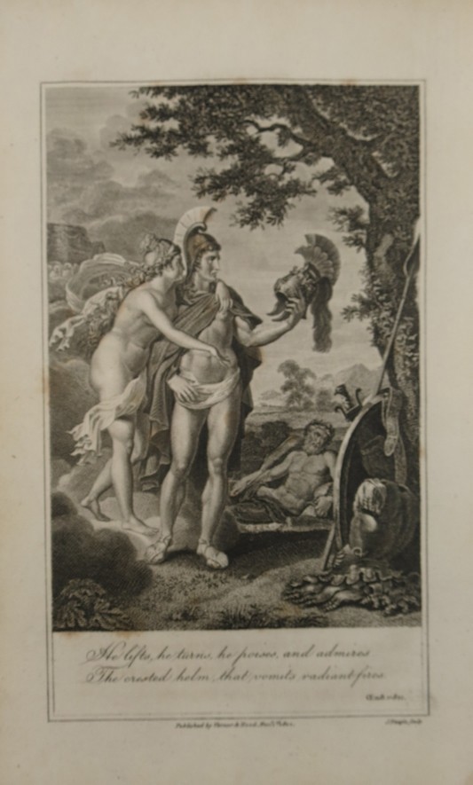 1802 VIRGIL AENEID COPPER PLATE ENGRAVING APHRODITE PRESENTING ARMOR TO AENEAS BY JAMES NEAGLE