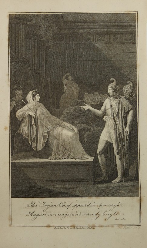 1802 VIRGIL AENEID COPPER PLATE ENGRAVING AENEAS MEETING DIDO BY JAMES FITTLER