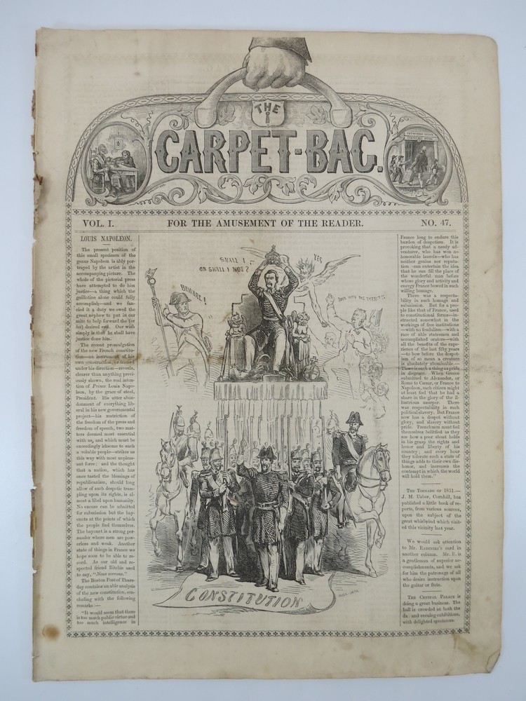 THE CARPET-BAG WEEKLY (NEWSPAPER/MAGAZINE) , VOLUME I. NO. 47. FEBRUARY 21, 1852