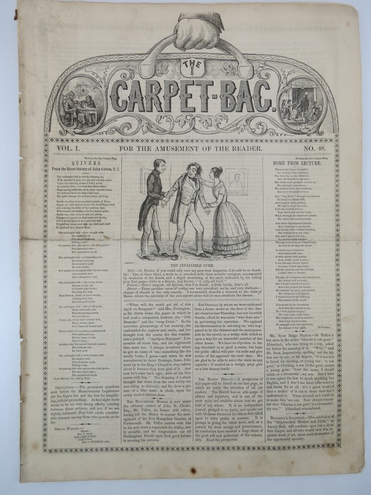 THE CARPET-BAG WEEKLY (NEWSPAPER/MAGAZINE) , VOLUME I. NO. 48. FEBRUARY 28, 1852
