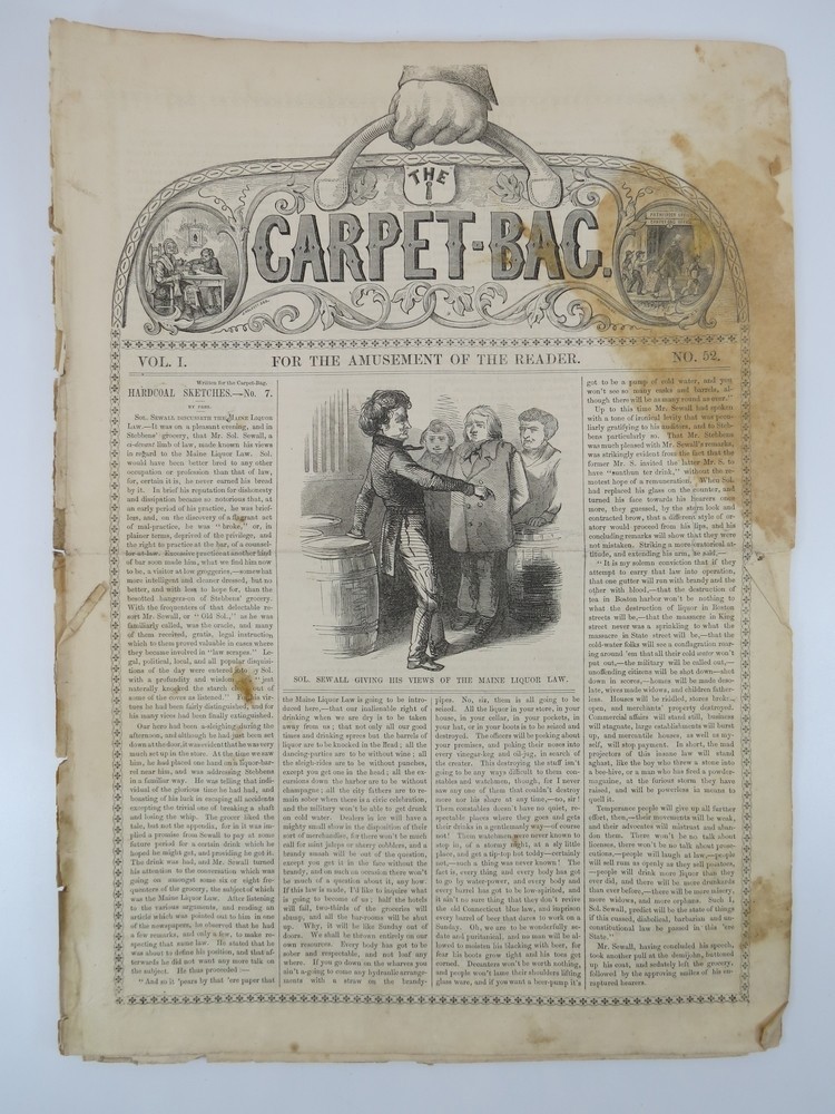 Image for THE CARPET-BAG WEEKLY (NEWSPAPER/MAGAZINE) , VOLUME I. NO. 52. MARCH 27, 1852 THE CARPET-BAG WEEKLY (NEWSPAPER/MAGAZINE) , VOLUME I. NO. 52. MARCH 27, 1852