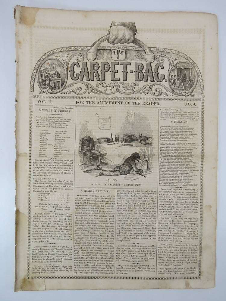 Image for THE CARPET-BAG WEEKLY (NEWSPAPER/MAGAZINE) , VOLUME II. NO. 4. APRIL 24, 1852 THE CARPET-BAG WEEKLY (NEWSPAPER/MAGAZINE) , VOLUME II. NO. 4. APRIL 24, 1852