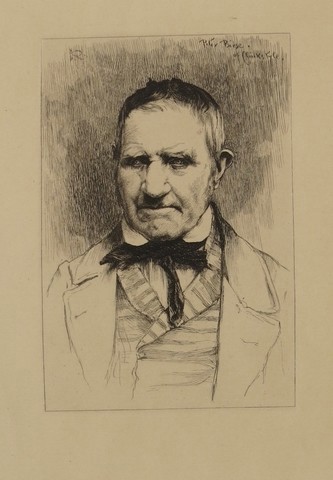 ANTIQUE 1892 ETCHING PORTRAIT JOHNNY GIBB OF GUSHETNEUK BY SIR GEORGE REED
