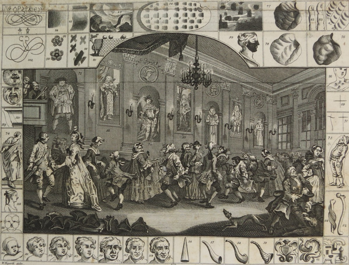 WILLIAM HOGARTH ANTIQUE 1791 COPPER PLATE ENGRAVING ANALYSIS OF BEAUTY #2