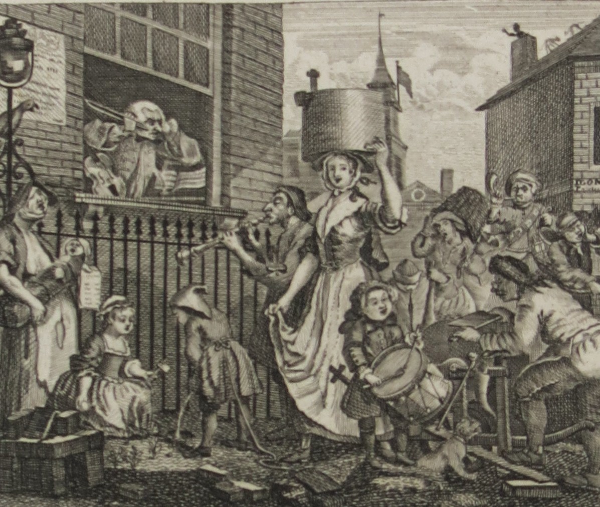 WILLIAM HOGARTH ANTIQUE 1791 COPPER PLATE ENGRAVING ENGRAGED MUSICIAN
