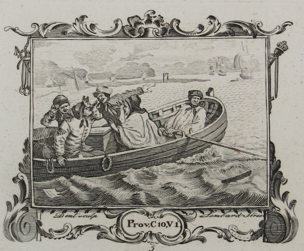 WILLIAM HOGARTH ANTIQUE 1791 COPPER PLATE ENGRAVING INDUSTRY & IDLENESS PLATE 5 THE IDLE 'PRENTICE TURNED AWAY AND SENT TO SEA