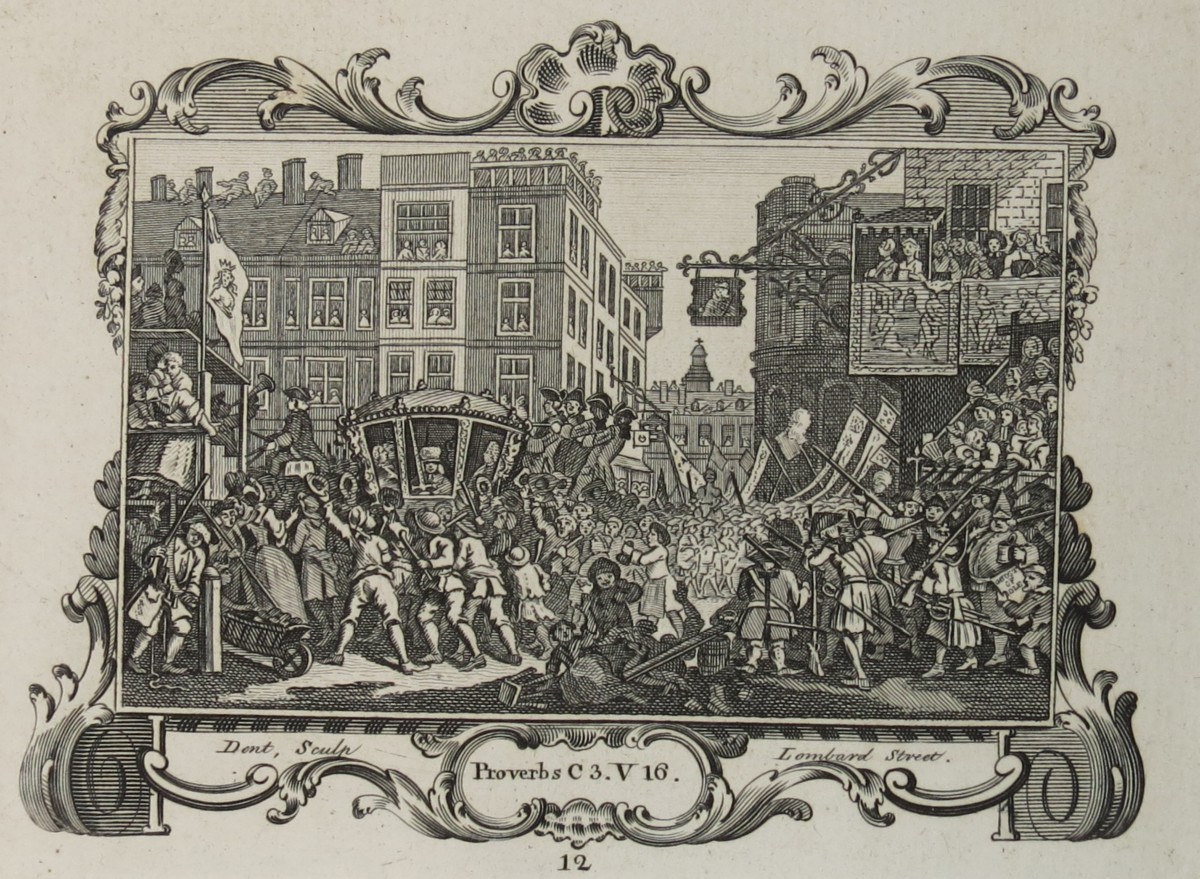 WILLIAM HOGARTH ANTIQUE 1791 COPPER PLATE ENGRAVING INDUSTRY & IDLENESS PLATE 12 THE INDUSTRIOUS 'PRENTICE LORD-MAYOR OF LONDON