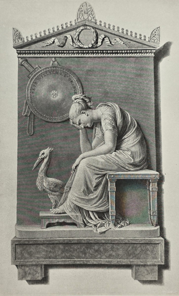 ANTIQUE ANTONIO CANOVA PRINT MONUMENT TO FREDERIC PRINCE OF ORANGE NEOCLASSICAL