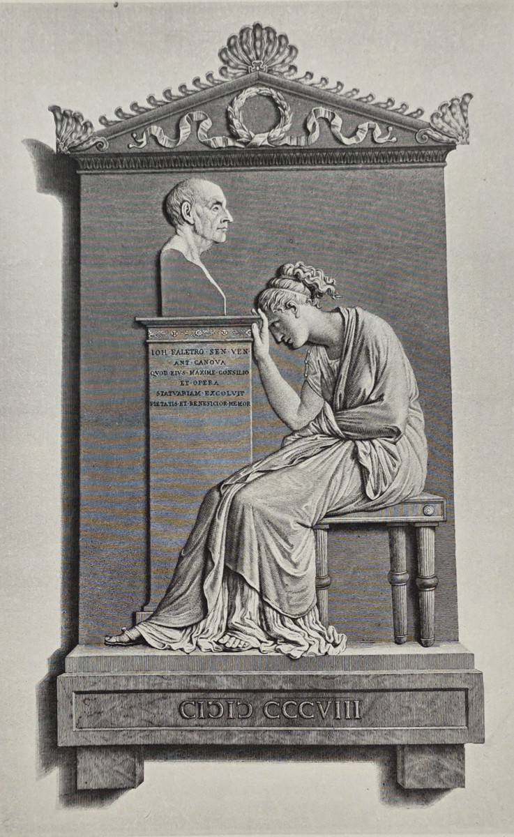 ANTIQUE ANTONIO CANOVA PRINT MONUMENT TO GIOVANNI FALIER NEOCLASSICAL